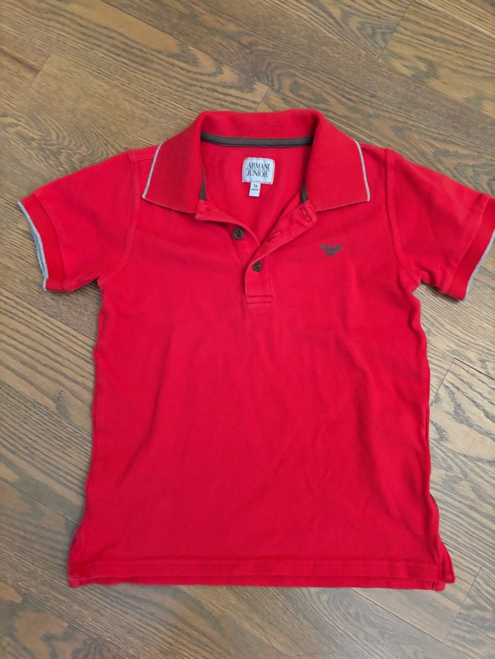 Armani Junior Bright Red Polo with Contrast Trim